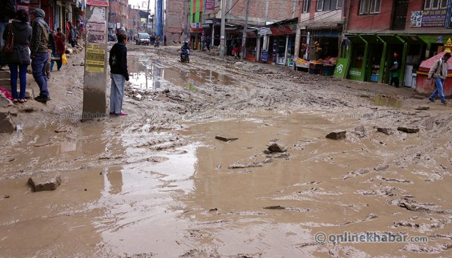 Digging a road for Melamchi pipeline (23)
