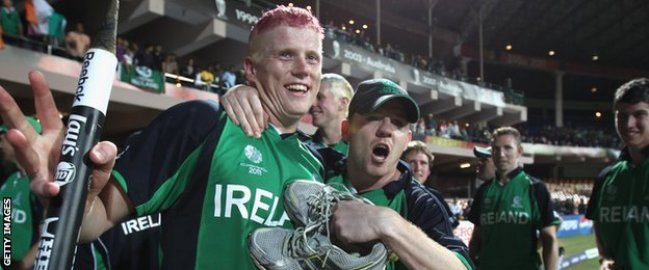 England floored by pink-haired Irishman