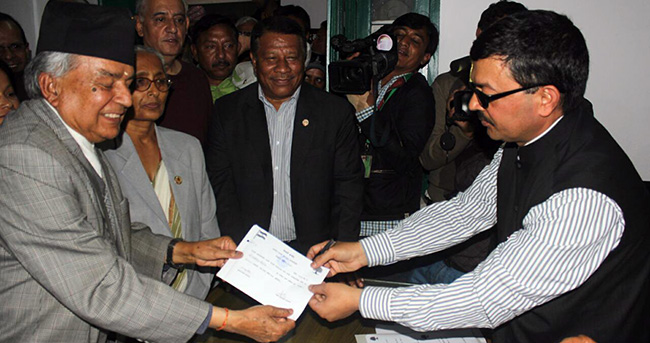 Paudel, Deuba register candidacies for Nepali Congress parliamentary party leadership
