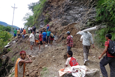 Pilgrims headed for Mustang stranded due to landslides