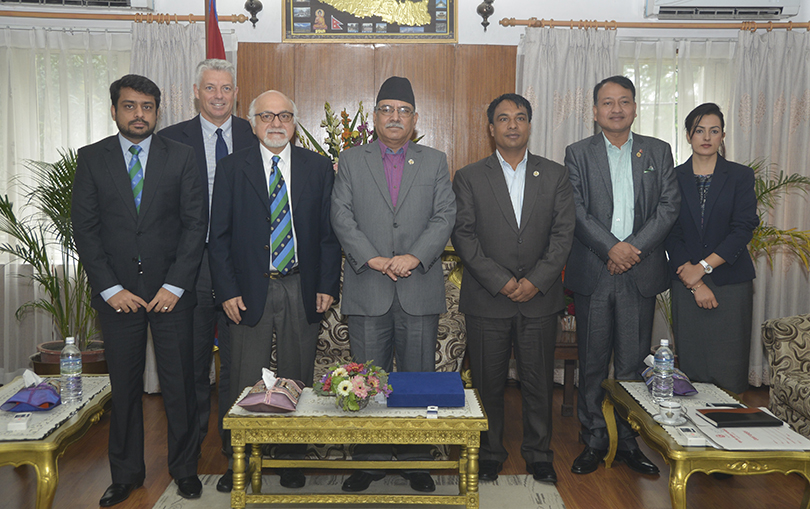 Pm Prachanda with Icc ceo David Richardson