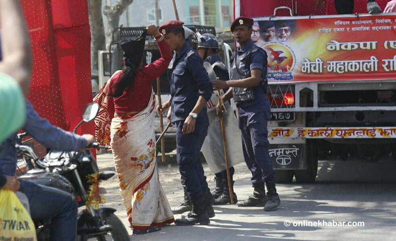 Mechi-Mahakali Campaign: Former lawmaker Yadav hurls her shoes at UML cavalcade