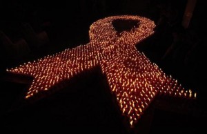 About 2880 candles are seen lit during a World AIDS Day event in Jakarta