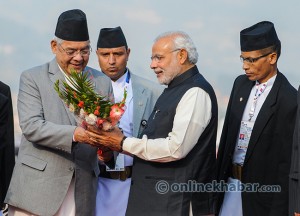 Modi-in-kathmandu-for-SAARC-2