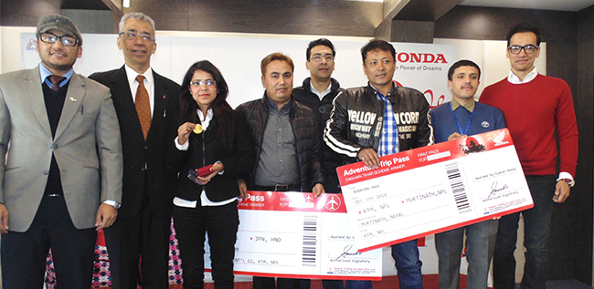 ‘होन्डा दशैं-तिहार’ योजनाका विजेतालाई पुरस्कार प्रदान