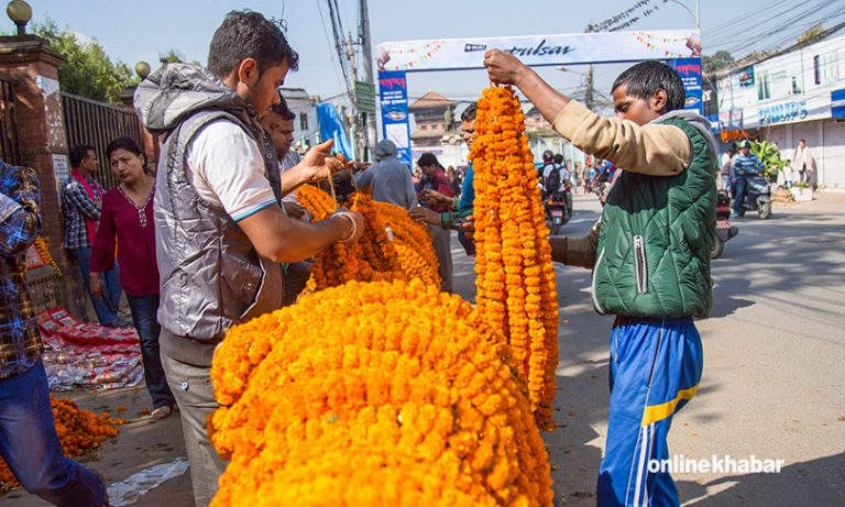 तिहारमा २४ करोड मूल्य बराबर फूलको कारोबार