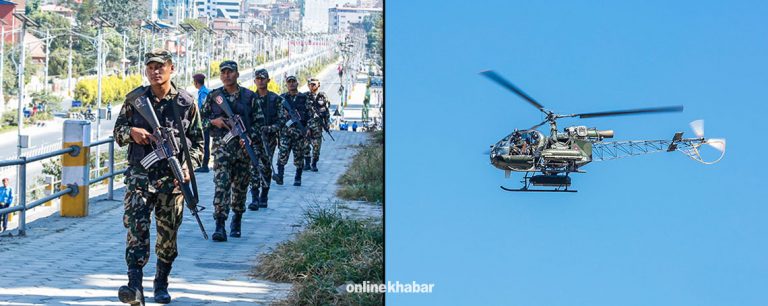 मुखर्जी आउँदा सडकदेखि आकाशसम्म सेना ! हेर्नुहोस् अघोषित कर्फ्यूको झलक