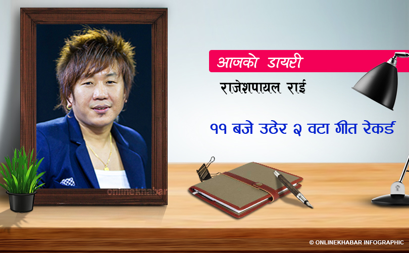 ‘आजको डायरी’मा राजेशपायल राईः ‘उठ्दा ११ बज्यो, २ वटा गीत रेकडिङ’