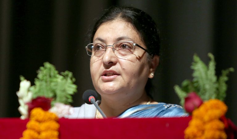 राष्ट्रपति भण्डारीद्वारा नेपाली प्याभिलियनको उद्घाटन