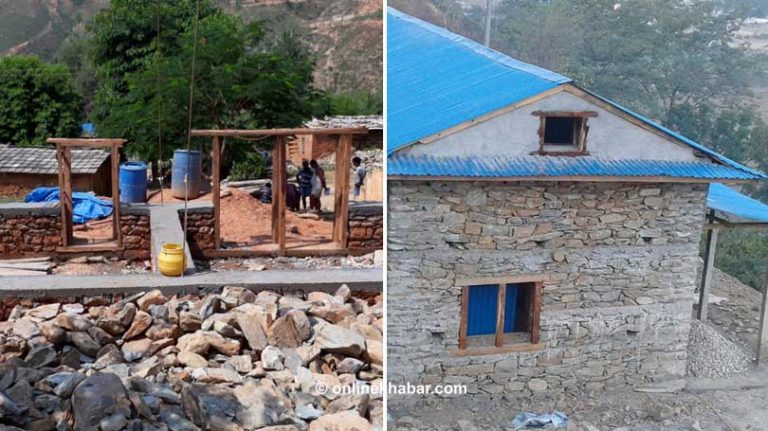 रामेछापमा पुननिर्माणको गति सुस्त, ४५ हजार घरमध्ये ८ हजार पनि बनेनन्