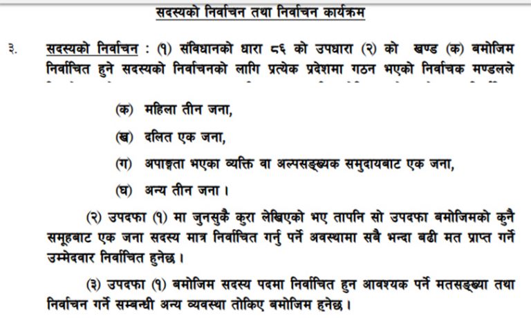 नयाँ अध्यादेश भन्छ-राष्ट्रिय सभामा ४२ जना एकल संक्रमणीयबाट, १४ जना बहुमतीय (पूर्णपाठसहित)