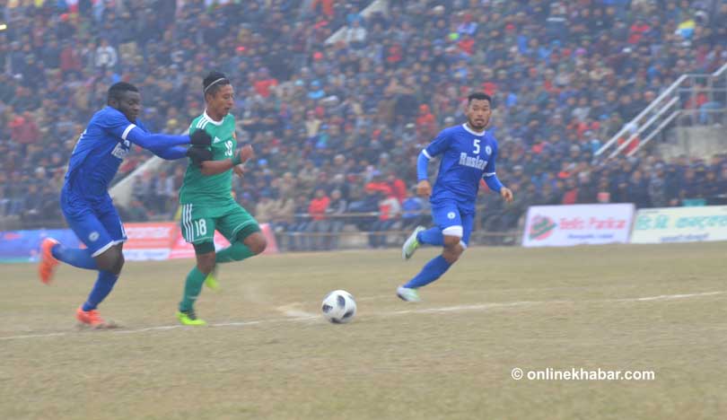 थ्रीस्टारलाई हराउँदै आर्मी खप्तड गोल्डकपको सेमिफाइनलमा