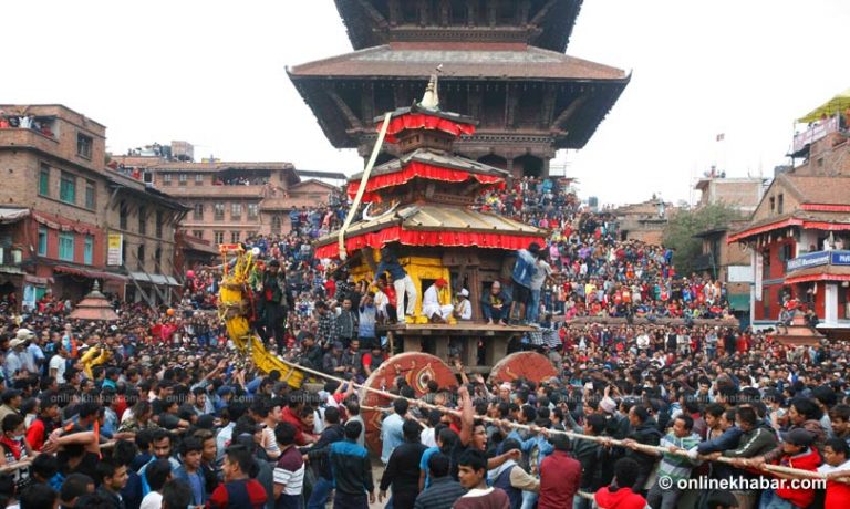 भक्तपुरको प्रसिद्ध बिस्का जात्रा सुरु हुँदै, १००० बढी सुरक्षाकर्मी परिचालन