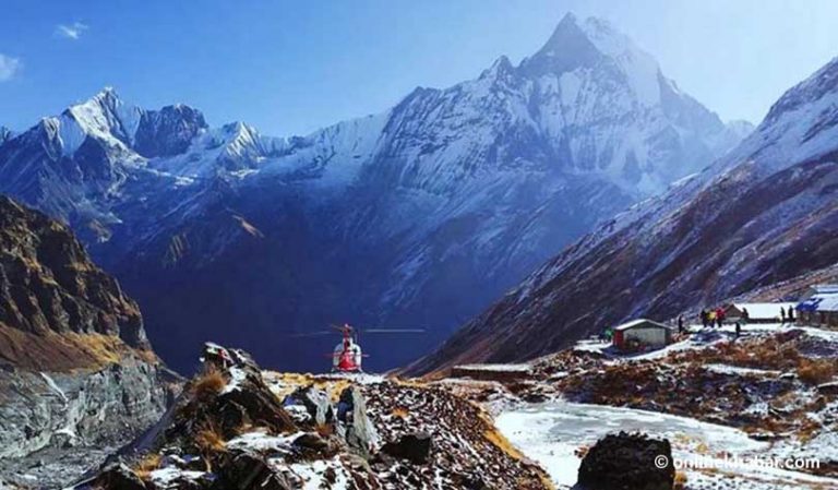 विनासूचीकरण अन्नपूर्ण संरक्षण क्षेत्रमा हेलिकप्टर उडाए शुल्क दोब्बर लाग्ने