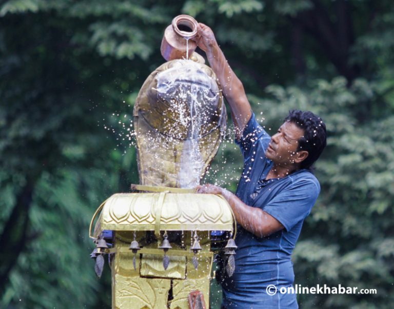 नागपोखरीमा नागलाई चढाइयो दूध, १२ तस्वीर