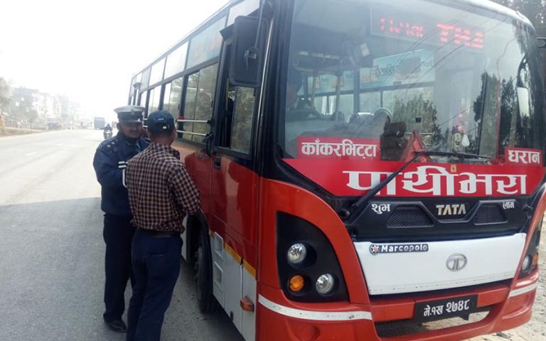 प्रदेश १ मा एकैदिन ७७० चालक र सवारीधनी कारबाहीमा