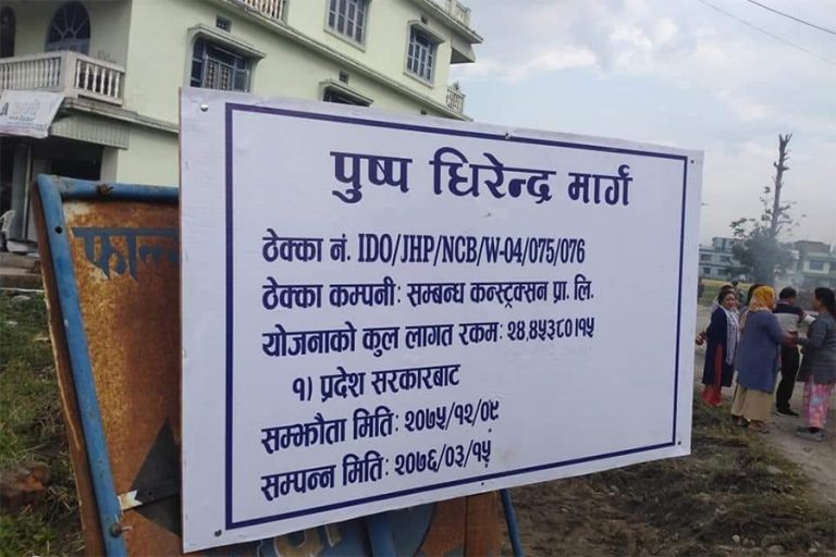 दमकमा ‘पुष्प-धिरेन्द्र मार्ग’ शिलान्यास