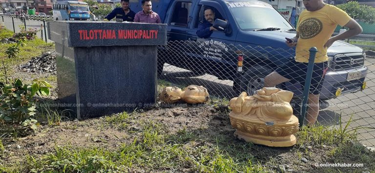 रुपन्देहीको तिलोत्तमामा राखिएका बुद्ध मूर्ति तोडफोड