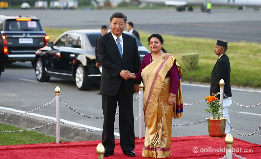 Chinese President Xi arrives in Kathmandu
