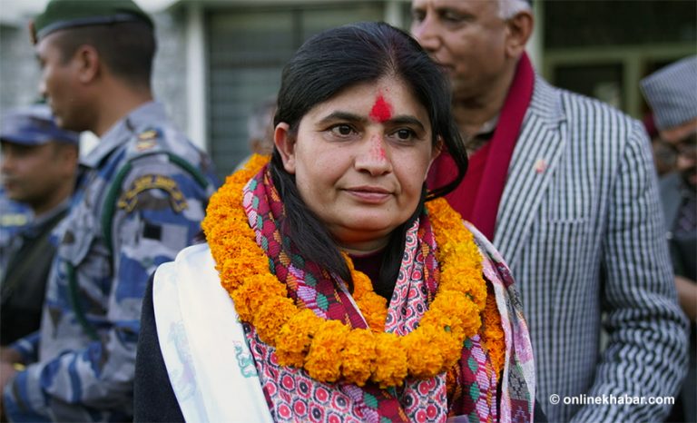 राष्ट्रिय सभामा एमाले संसदीय दलको नेतृत्व गर्दै भगवती न्यौपाने