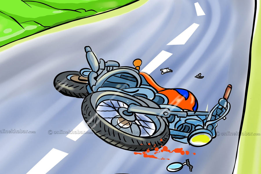 दाङमा मोटरसाइकल दुर्घटना हुँदा एकको मृत्यु