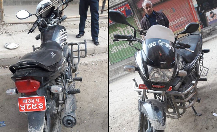 हराएको मोटरसाइकलसहित ट्राफिकलाई रंगेहात भेटेपछि …