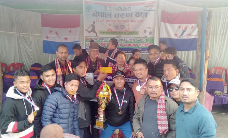 फुटसल प्रतियोगिता गरेर मिर्गौला पीडितलाई सहयोग