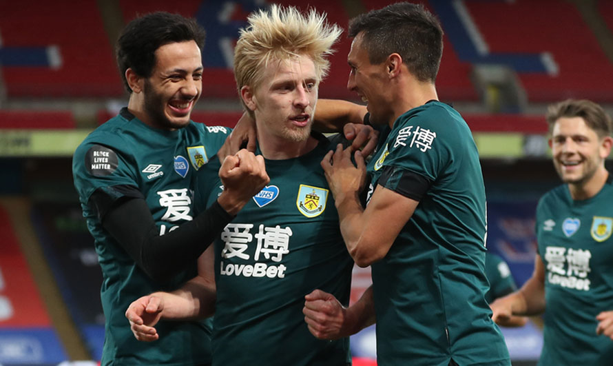 क्रिस्टल प्यालेसलाई हराउँदै बर्नली आठौं स्थानमा