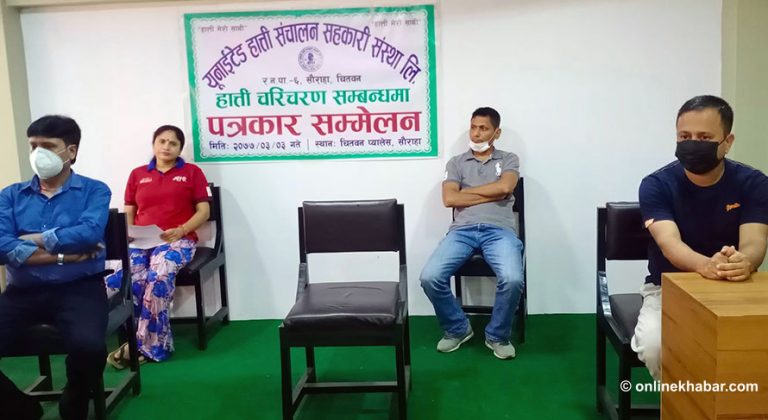 निकुञ्जको घाँस काटेर फाल्ने, निजी हात्ती भोकभोकै