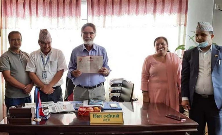 पनौती रंगशाला विवाद सल्टियो, नगरपालिकाले पायो लालपूर्जा