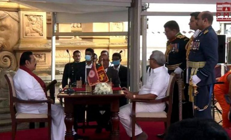श्रीलंकामा राजपाक्षले लिए चौथोपटक प्रधानमन्त्रीको शपथ