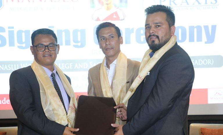 सागर थापा मनास्लु कलेजको ब्रान्ड एम्बेसडर