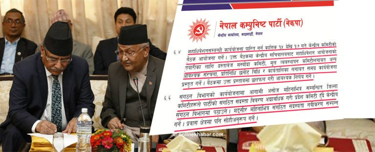 नेकपा बैठक : काम कुरो एकातिर, कुम्लो बोकी ठिमीतिर !