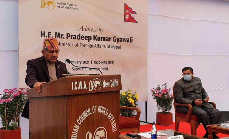 नयाँ दिल्लीमा परराष्ट्रमन्त्रीले भने- सीमा विवाद समाधान गर्न छिटो वार्ता सुरु गर्न चाहन्छौं