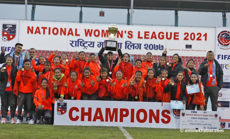 अपराजित रहँदै राष्ट्रिय महिला लिग च्याम्पियन बन्यो एपीएफ