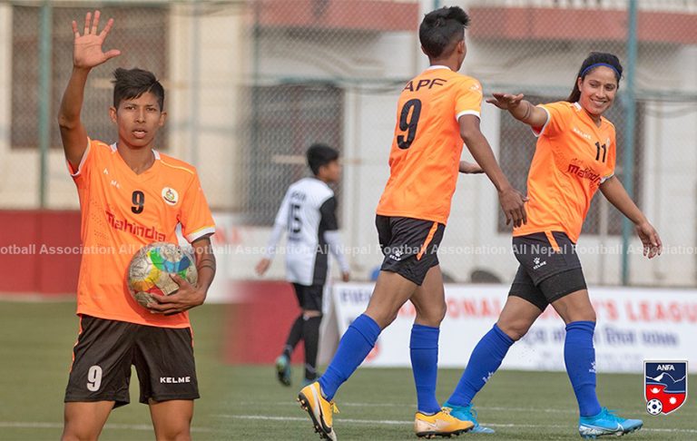 चौदण्डीगढीको पोष्टमा एपीएफको २२ गोल, सावित्रा एक्लैले गरिन् १२ गोल