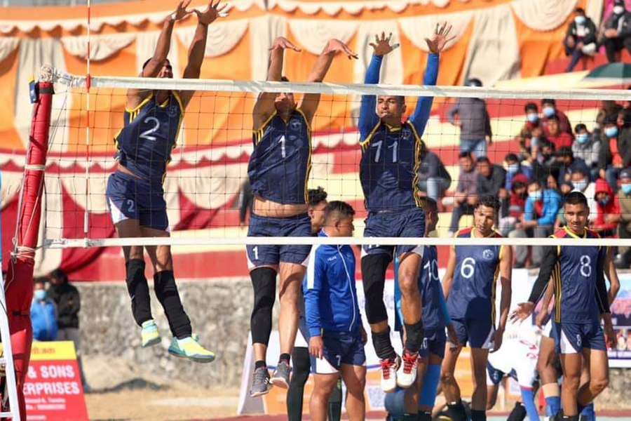 टाइगर कप भलिबल : पुलिसमाथि एपीएफकाे राेमाञ्चक जित