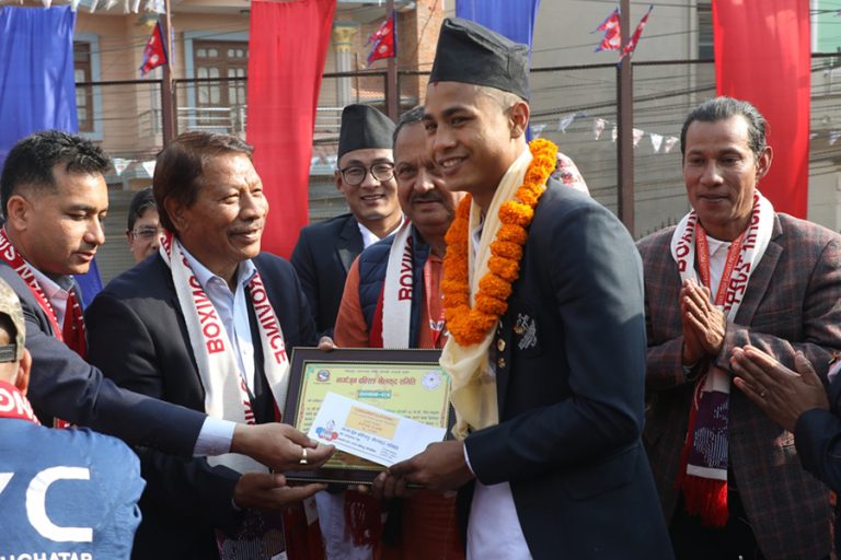 सागका बक्सिङ पदक विजेता सम्मानित