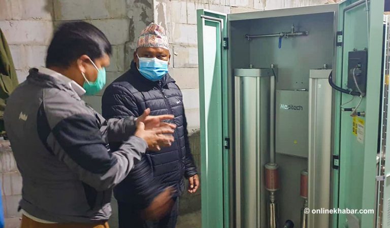 नेपाल-कोरिया मैत्री अस्पतालले आफ्नै प्लान्टबाट अक्सिजन उत्पादन थाल्दै
