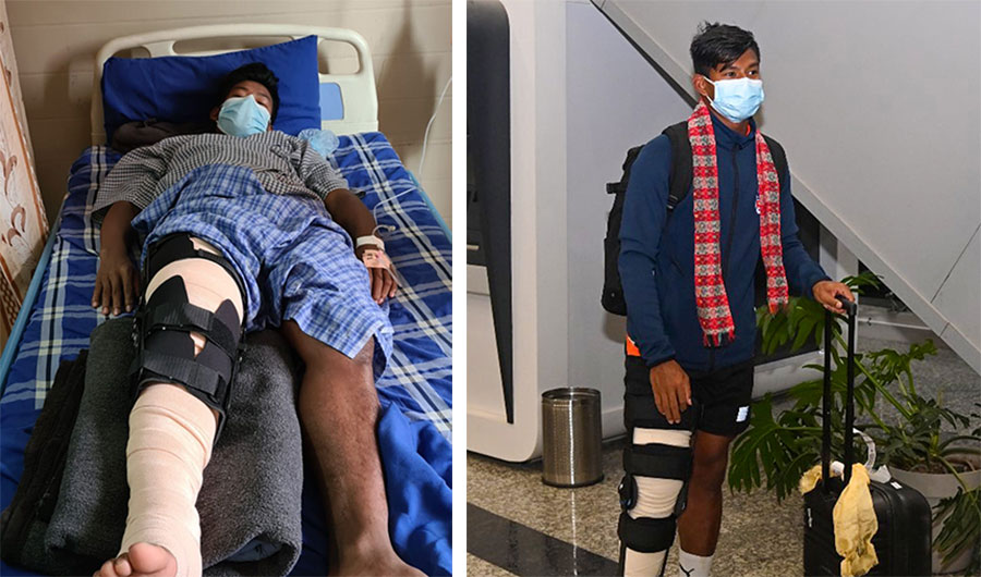 फुटबलर विकास खवासको घुँडाको शल्यक्रिया
