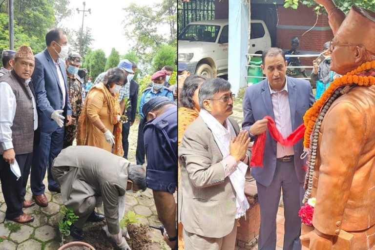 वीपी स्मृतिमा बाँडेगाउँमा बृक्षारोपण, गृहमन्त्रीले रोपे एभोकाडो