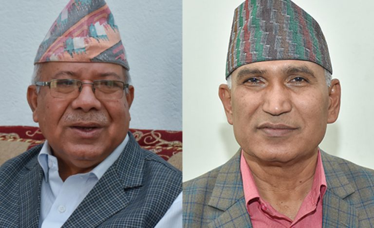 माधव नेपाललाई भेट्न पुगे विष्णु पौडेल