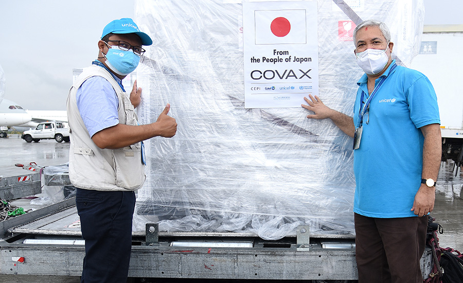 जापानबाट पाँच लाख ५९ हजार डोज एस्ट्राजेनिका खोप आइपुग्यो