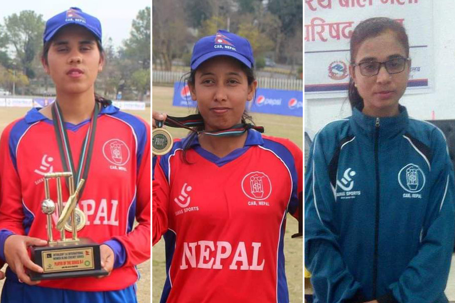 तीन नेत्रहीन महिला क्रिकेटरलाई प्रतिभा सम्मान