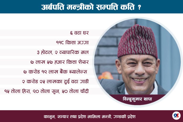 अर्बपति मन्त्री : करोडौंको शेयर, जग्गैजग्गा, घरैघर !