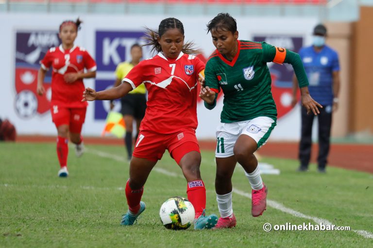 महिला फुटबल : नेपाल र बंगलादेशबीच दोस्रो खेल आज