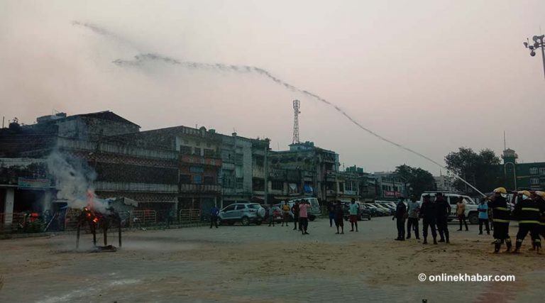 वीरगञ्जमा आगो नियन्त्रणसम्बन्धी कृत्रिम अभ्यास