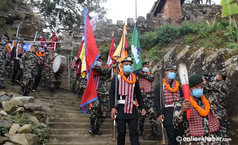 गोरखा-काठमाडौं एकीकरण मार्गमा नेपाली सेनाको पदयात्रा शुरु