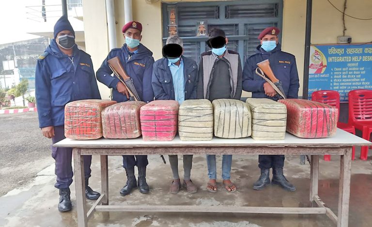 लागूऔषध गाँजासहित पर्साबाट चार जना पक्राउ