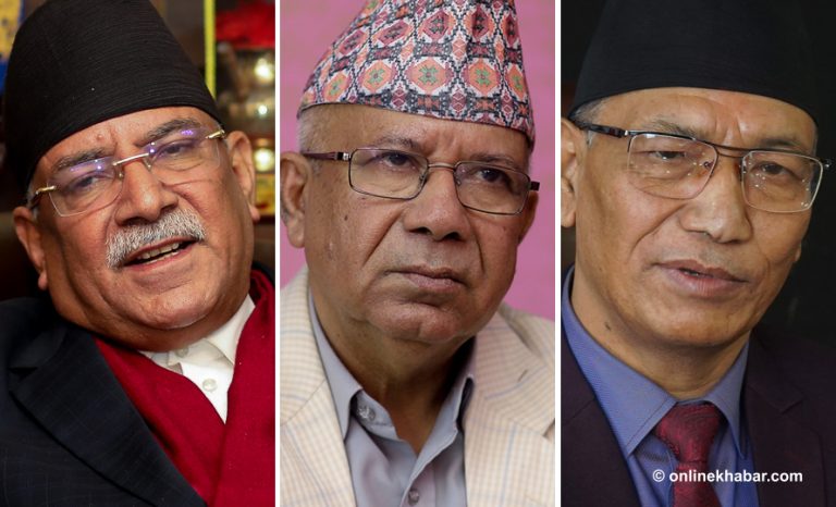 प्रचण्ड, माधव नेपाल र जसपा नेता श्रेष्ठबीच छलफल